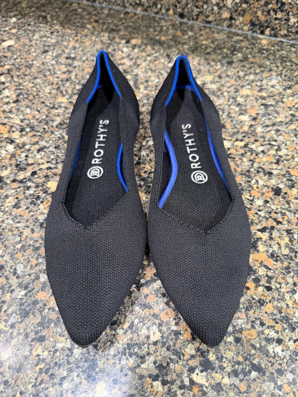 Rothy's Black Pointed Knit Flats ladies 11
